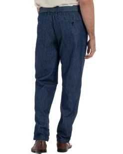 Pantaloni pantalaccio uomo chino tasche america sartoriale coulisse denim melangiato GIOSAL-P6507A
