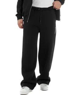 Pantaloni Tuta Baggy Fondo Largo Felpato Logo Nero Berna M-252196
