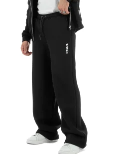 Pantaloni Tuta Baggy Fondo Largo Felpato Logo Nero Berna M-252196