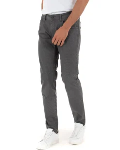 Pantaloni Uomo Cinque Tasche Basic Tinta Unita Grigio Microfantasia Rigato GIOSAL-P3741A