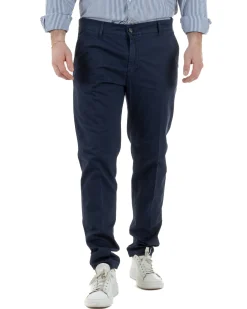 Pantaloni Uomo Cotone Tasche America Blu TCP1010A