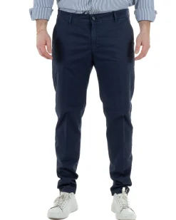 Pantaloni Uomo Cotone Tasche America Blu TCP1010A