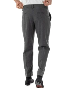 Pantaloni Uomo Lana Abbottonatura Allungata Classico Basic Grigio P6435A