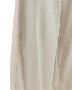 Pantaloni uomo lino baggy fit cinque tasche beige GIOSAL-P6500A