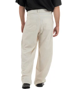 Pantaloni uomo lino baggy fit cinque tasche beige GIOSAL-P6500A