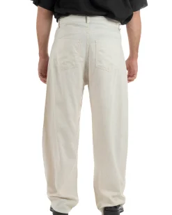 Pantaloni uomo lino baggy fit cinque tasche beige GIOSAL-P6500A
