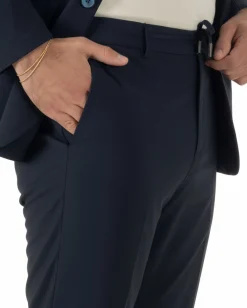 Pantaloni uomo no stiro impermeabile coulisse blu GIOSAL-P6463A