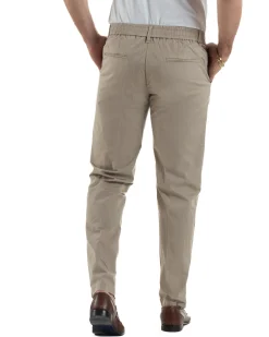 Pantaloni uomo pantalaccio chino tasche america elastico sul retro beige GIOSAL-P6493A