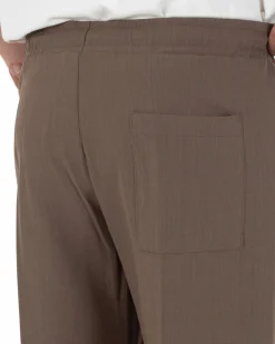 Pantaloni uomo pantalaccio morbido viscosa baggy fondo largo marrone GIOSAL-P6443A