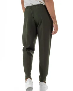 Pantaloni Uomo Pantalaccio Morbido Coulisse Viscosa Invernale Verde P6340A