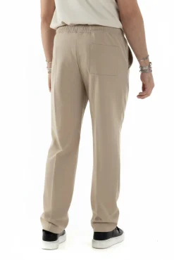 Pantaloni Uomo Pantalaccio Morbido Viscosa Baggy Fondo Largo Beige P6090A