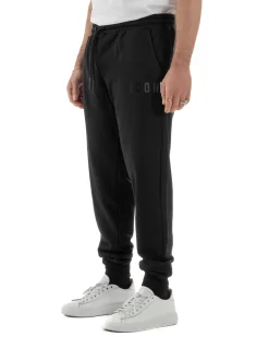Pantaloni uomo pantalaccio tuta cotone logo basic nero ICON IUP003
