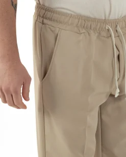Pantaloni Uomo Pantalaccio Viscosa Morbido Regular Fit Beige P6246A