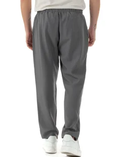 Pantaloni Uomo Pantalaccio Viscosa Morbido Regular Fit Grigio P6244A