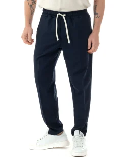 Pantaloni Uomo Pantalaccio Viscosa Morbido Regular Fit Blu P6245A