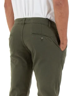 Pantaloni Uomo Slim Cotone Elastico Classico Tasche America Basic Verde GIOSAL-P5005A