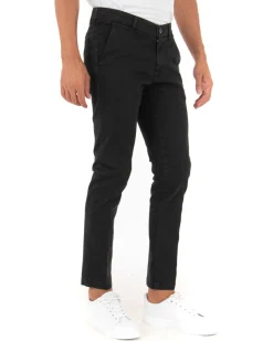 Pantaloni Uomo Tasca America Lungo Classico Slim Nero GIOSAL-P5405A