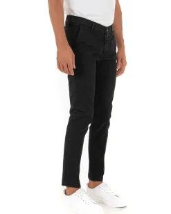 Pantaloni Uomo Tasca America Lungo Classico Slim Nero GIOSAL-P5405A