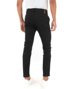 Pantaloni Uomo Tasca America Lungo Classico Slim Nero GIOSAL-P5405A