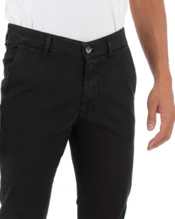 Pantaloni Uomo Tasca America Lungo Classico Slim Nero GIOSAL-P5405A