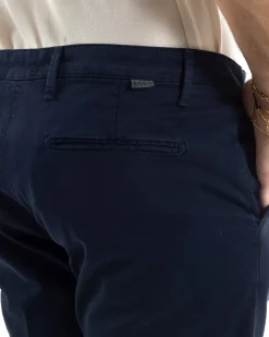 Pantaloni Uomo Tasche America Chino Cotone Slim Fit Blu Over-D OC1F2W5P03