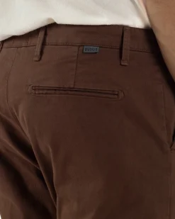 Pantaloni Uomo Tasche America Chino Cotone Slim Fit Marrone Over-D OC1F2W5P03