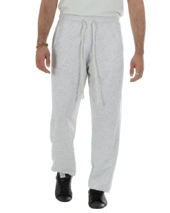 Pantaloni uomo tuta balloon fit cotone leggero pantalaccio japan baggy grigio chiaro GIOSAL-P6440A