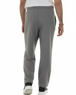 Pantaloni uomo tuta balloon fit cotone leggero pantalaccio japan baggy grigio piombo GIOSAL-P6442A