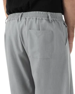 Pantaloni uomo viscosa baggy wide fit pinces estivo grigio GIOSAL-P6456A