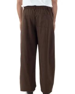 Pantaloni uomo viscosa baggy wide fit pinces estivo marrone GIOSAL-P6460A