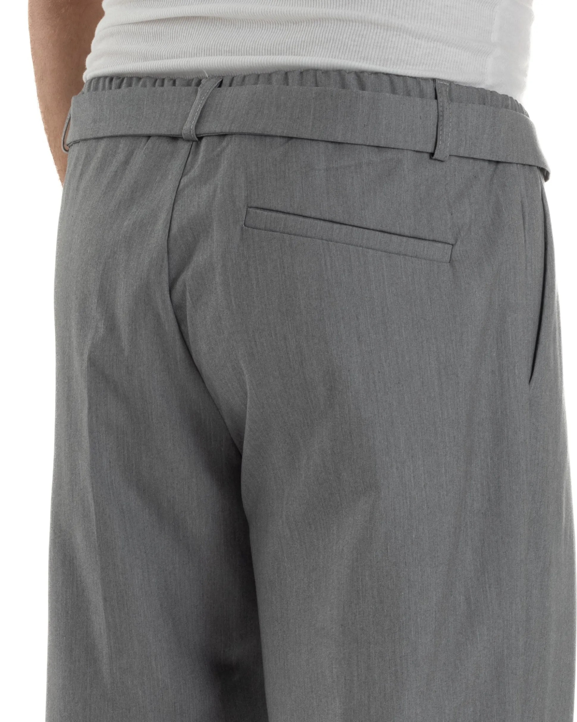 Pantaloni Uomo Viscosa Baggy Fondo Ampio Fusciacca Grigio GIOSAL-P6289A