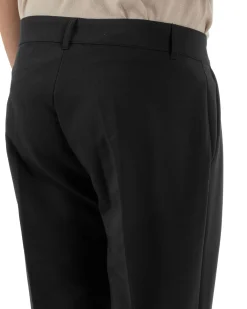 Pantaloni Uomo Viscosa Capri Classico Tasche America Pinces Nero P6228A