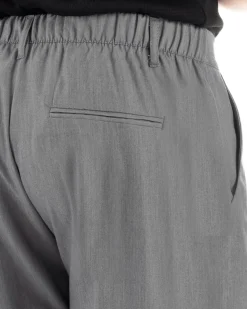 Pantaloni uomo viscosa leggero fondo largo baggy con pinces grigio GIOSAL-P6473A