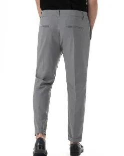 Pantaloni uomo viscosa pinces classico abbottonatura allungata estivo grigio GIOSAL-P6453A
