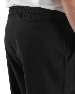 Pantaloni uomo viscosa wide leg coulisse pantalaccio nervatura nero GIOSAL-P6489A