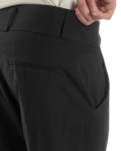 Pantaloni Uomo Vita Alta Con Pinces Classico Bustino Abbottonatura Allungata Casual Viscosa Estivo Nero GIOSAL-P6274A