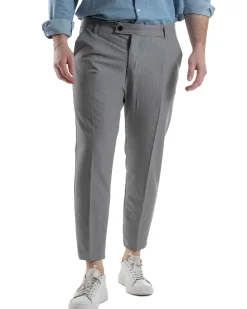Pantaloni Viscosa Abbottonatura Allungata Basic Grigio TCP1003A