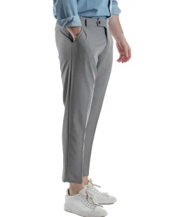 Pantaloni Viscosa Abbottonatura Allungata Basic Grigio TCP1003A
