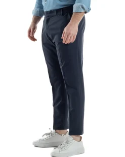 Pantaloni Viscosa Abbottonatura Allungata Basic Blu TCP1000A