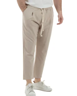 Pantaloni Viscosa Jogger Beige TCP1007A