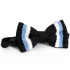 Papillon Farfalla Fiocco Uomo Unisex Accessorio Elegante Cerimonia Nero Rigato in Maglia GIOSAL-CP1092A