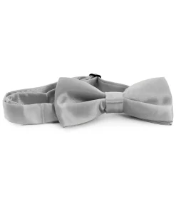 Papillon Farfalla Raso Uomo Unisex Cravattino Grigio Chiaro Accessorio Elegante Cerimonia Casual Basic GIOSAL-CP1062A
