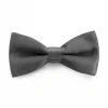 Papillon Farfalla Raso Uomo Unisex Cravattino Grigio Scuro Accessorio Elegante Cerimonia Casual Basic GIOSAL-CP1068A