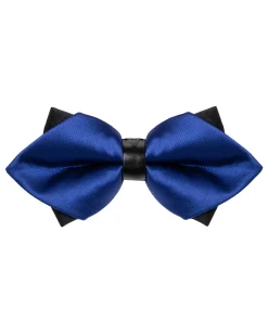 Papillon uomo unisex con punte elegante cerimonia bicolore tinta unita blu royal GIOSAL-CP1155A