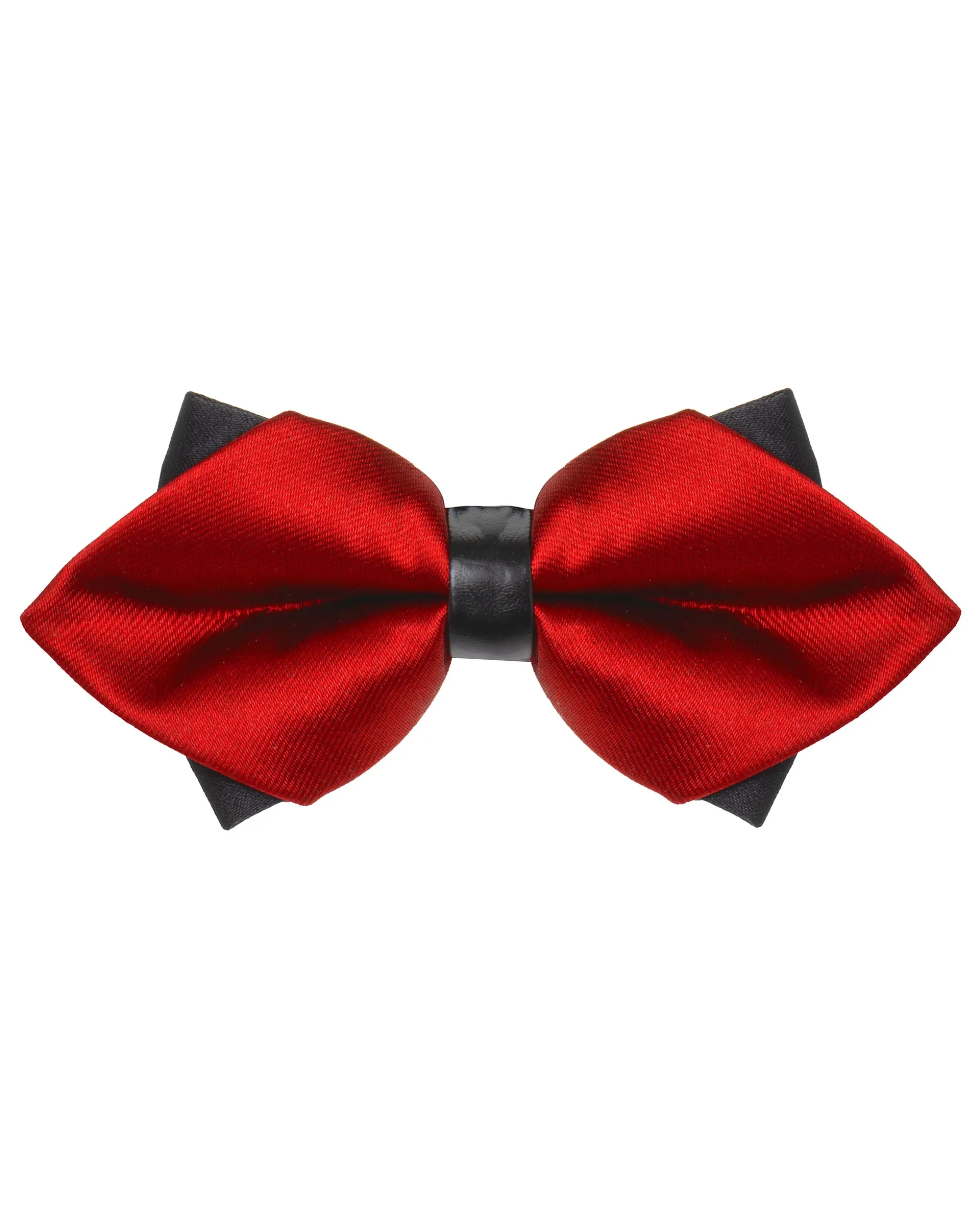 Papillon Uomo Unisex Con Punte Elegante Cerimonia Bicolore Tinta Unita Rosso GIOSAL-CP1137A