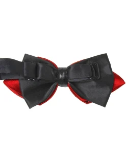 Papillon Uomo Unisex Con Punte Elegante Cerimonia Bicolore Tinta Unita Rosso GIOSAL-CP1137A