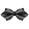 Papillon Uomo Unisex Con Punte Elegante Cerimonia Bicolore Tinta Unita Grigio Scuro GIOSAL-CP1135A