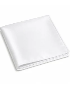 Pochette da taschino uomo unisex fazzoletto satinato tinta unita bianco GIOSAL-FZ1004A
