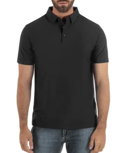 Polo uomo no-stiro stretch colletto con bottoni maglia basic nero GIOSAL-TS3293A