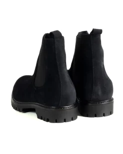 Scarpe Uomo Beatles Stivaletto Chelsea Camoscio Fondo Gomma Roccia Blu GIOSAL-S1298A